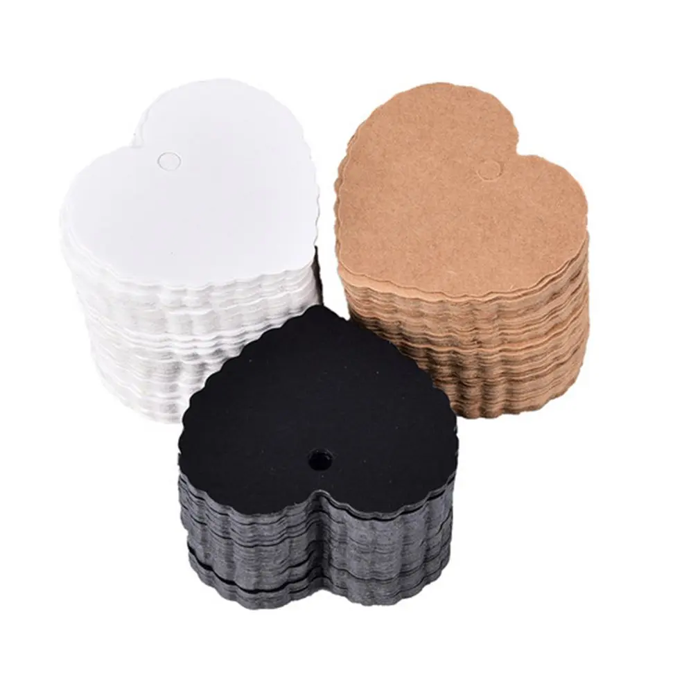 

50pcs Kraft Paper Heart-shaped Small Label Diy Jewelry Dropshipping
