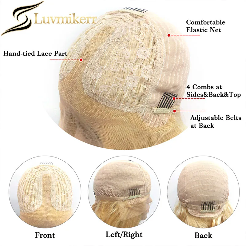 

Hd Transparent Ombre 613 Blonde Lace Frontal Wigs Pre Plucked Glueless Straight 30 inch Human Hair Lace Front Wigs For Women Red