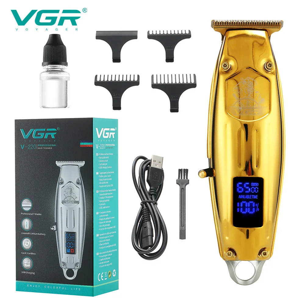 

VGR Oil Head Electric Hair Clipper Haircut Rechargeable Hair Clipper Full Metal Professional Electric Hair Clipper V-220