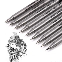 9pcsset pigment liner micron ink marker pen for drawing sketch manga micron liner calligraphy brush hook line pens art supplies