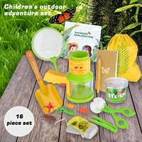16pcs outdoor exploration toys kit insect model insect net observation box flashlight science capture educational toys for kids