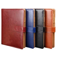 a5 ring binder journal refillable planner faux leather notebook with card pocket