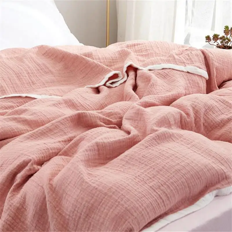 Муслиновое одеяло 4 слоя 32 хлопка для взрослых и детей мягкое путешествий|Одеяла|