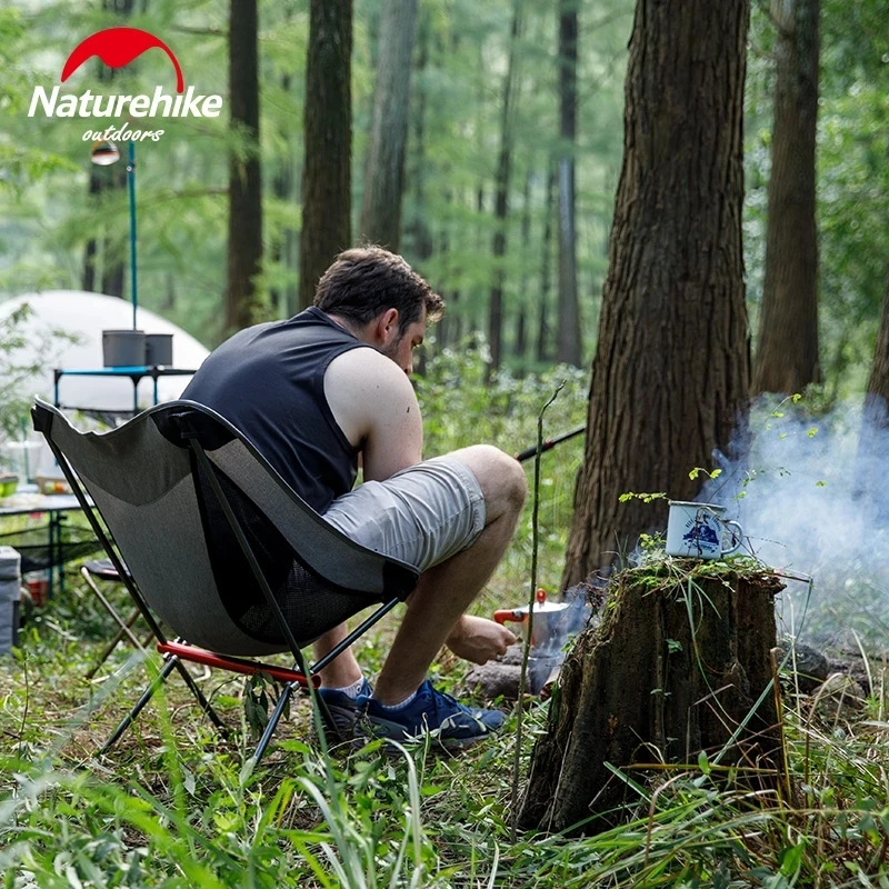 구매 Naturehike 캠핑 의자 테이블 0.7kg 초경량 소형 휴대용 야외 접이식 비치 의자 낚시 접이식 달 피크닉 의자, 아웃도어, 피크닉, 낚시, 아웃도어, 텐트, 활동, 등산