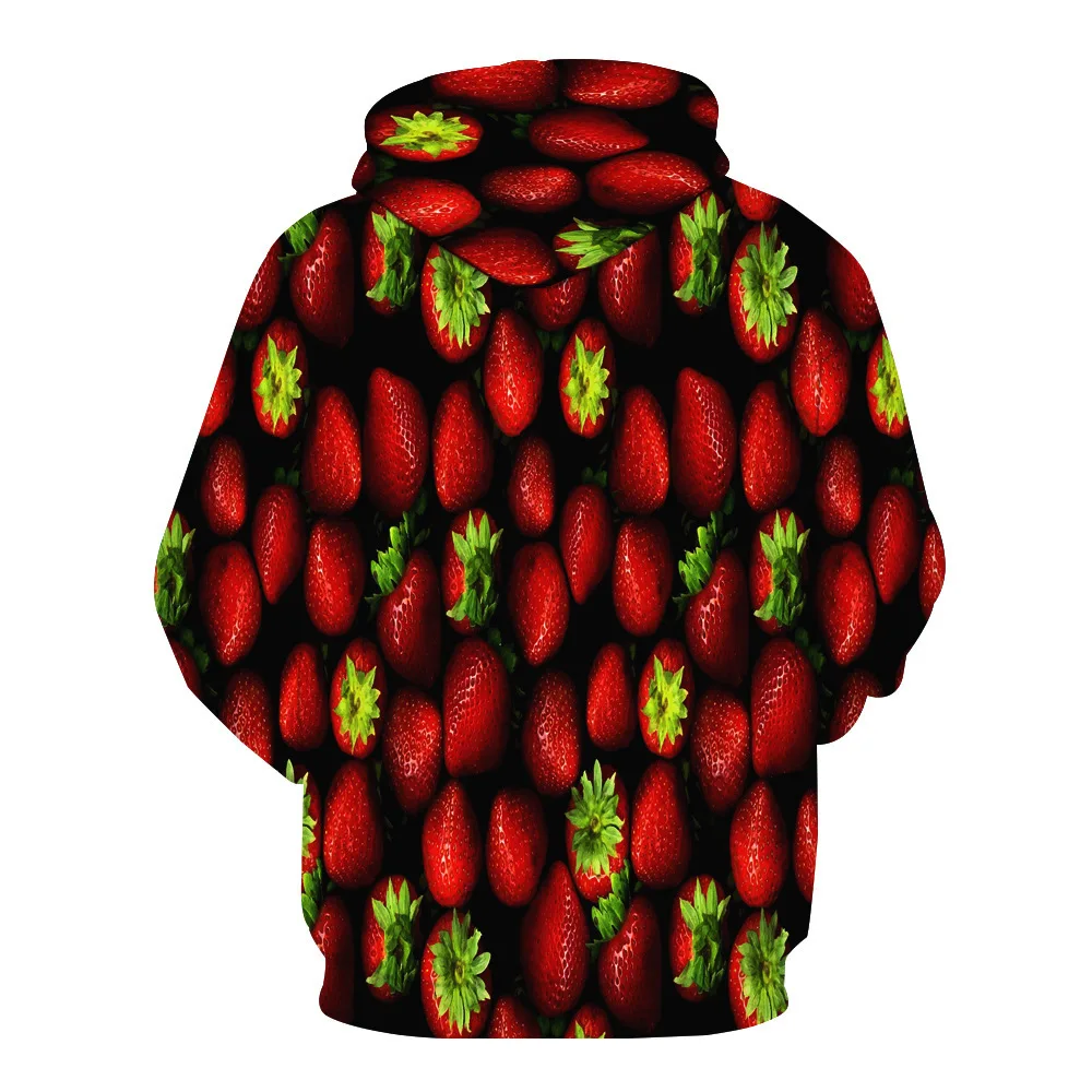

CNUUIKOOEK Sweatshirts Men's 3D Strawberry Printed Hooded Pocket Pullover Hoody Hoodies