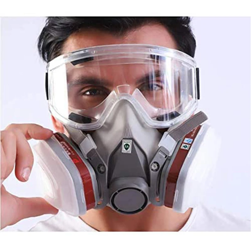 Dust Proof 6200 Gas Mask Suit Industrial Half Face Painting Spraying Respirator With Anti-Fog Protective Glasses Safety Work |
