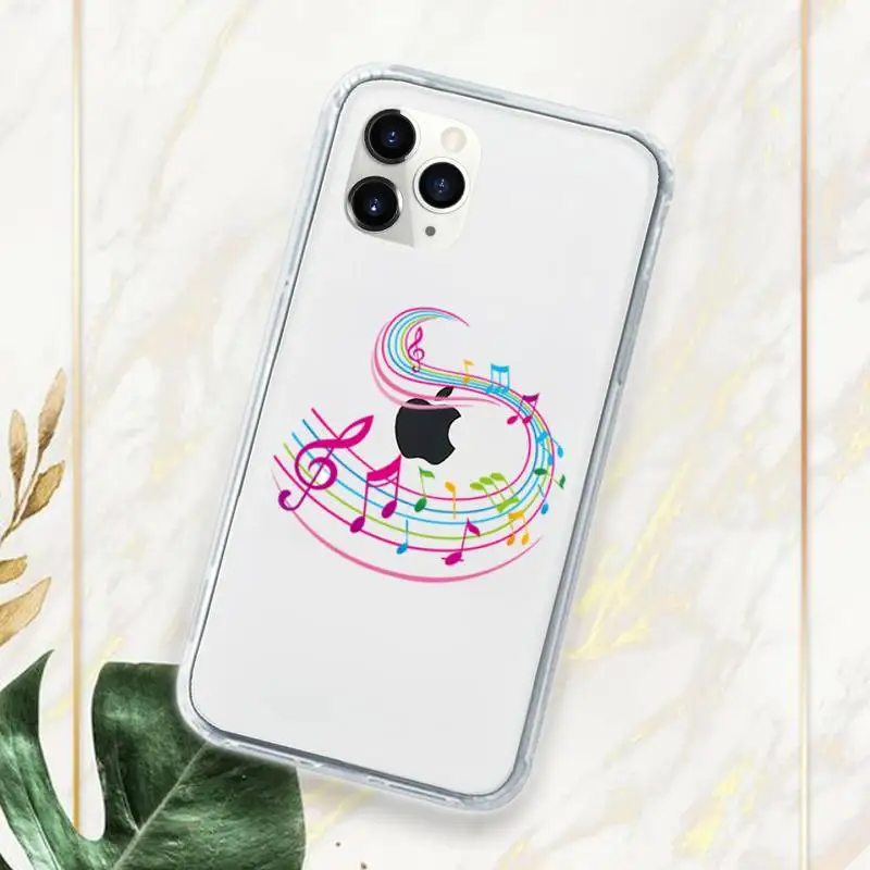 

Classical Music Musical Notes Violin Phone Case Transparent for iPhone 11 12 mini pro XS MAX 7 8 6 6S Plus X 5S SE 2020 XR