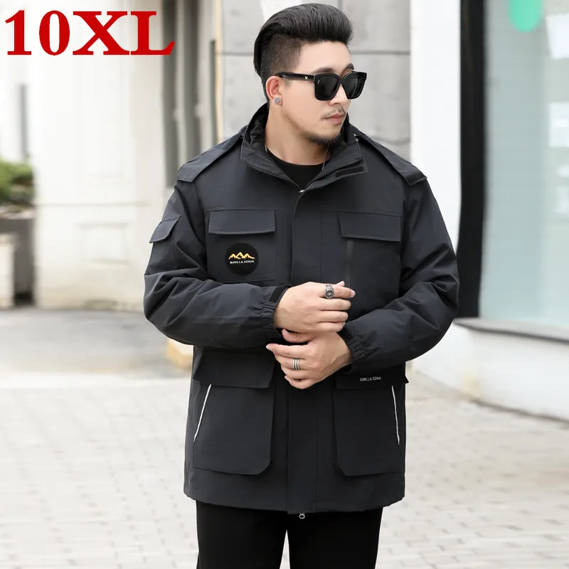 Новый большой размера плюс 10XL 9XL 8XL Водонепроницаемый Мужская зимняя теплая