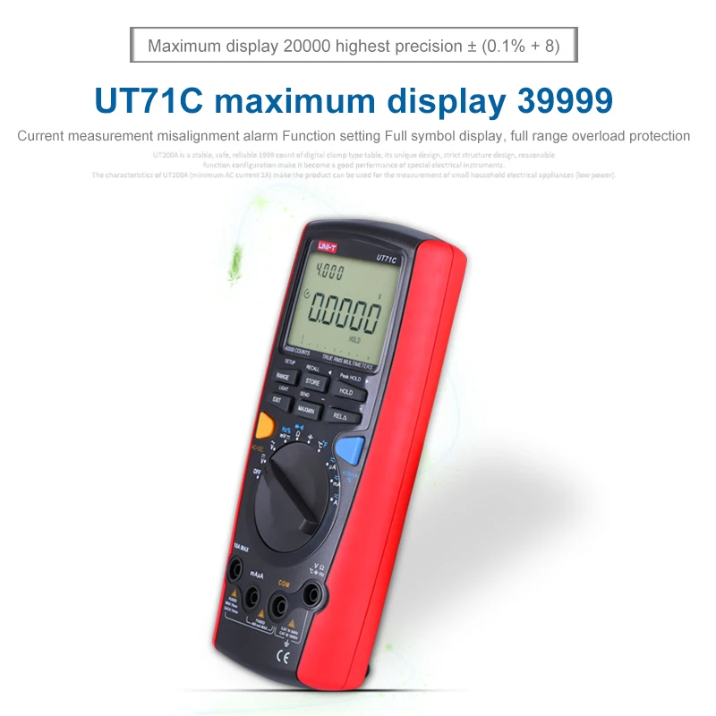 Цифровой мультиметр UNI-T UT71C UT71D UT71E RMS AC DC инструмент Вольт-Ампер Ом измеритель