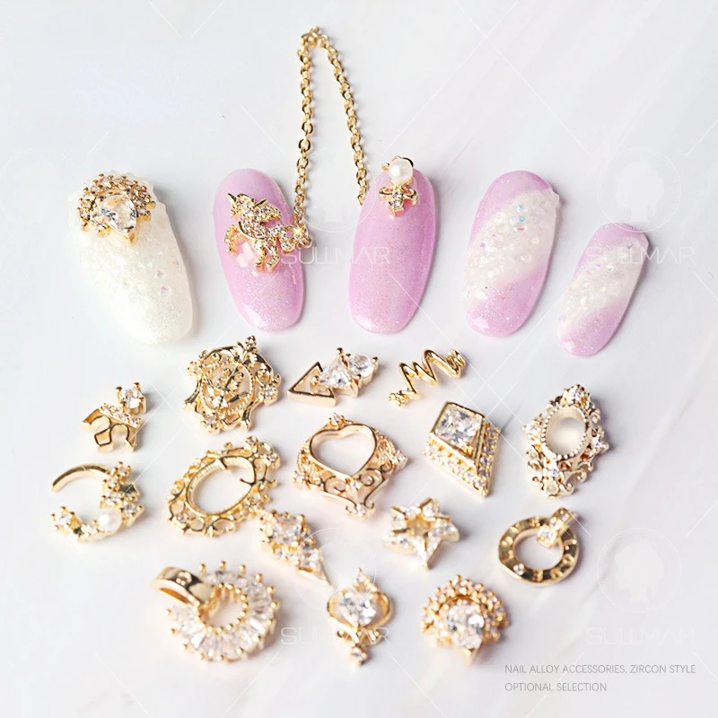 

Nail Art Zircon Jewelry Gold Plated Diamond Nail Alloy Diamond Rhinestone Zircon