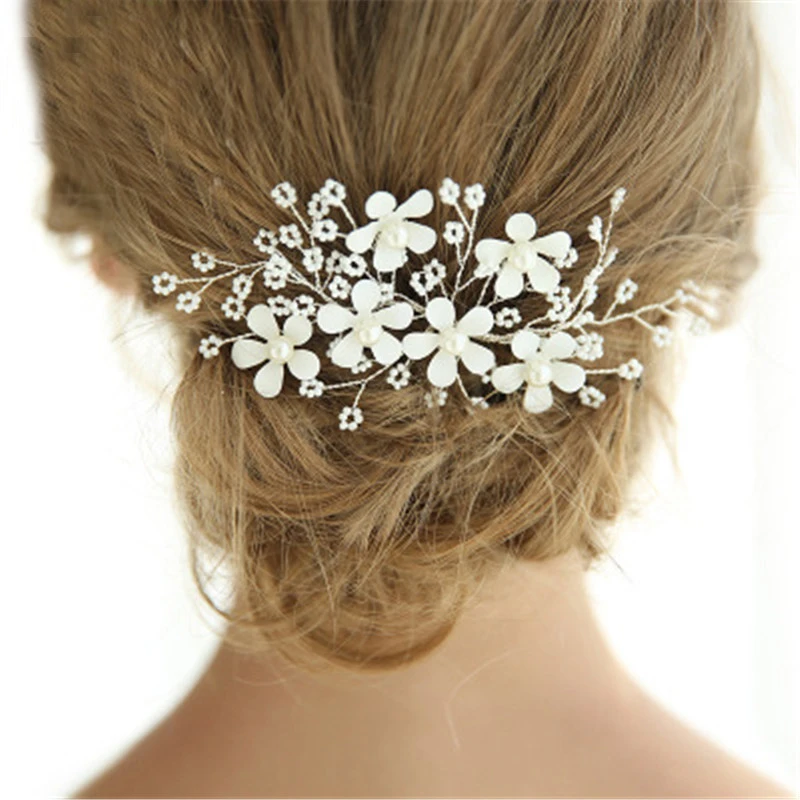 Маленькие цветочные свадебные зажимы для волос головные уборы невесты ручной