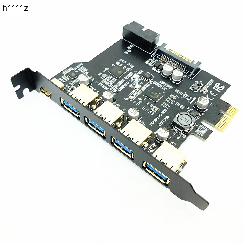 Адаптер для карты расширения PCI Express USB 3 0 PCI-E HUB Controller с 15-контактным блоком питания
