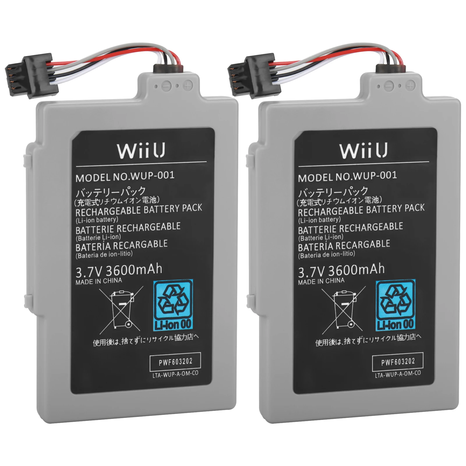 2 шт. Перезаряжаемые Длительное Действие 3600 мА/ч 3 7 V ARR 002Battery пакет Для Nintendo Wii U