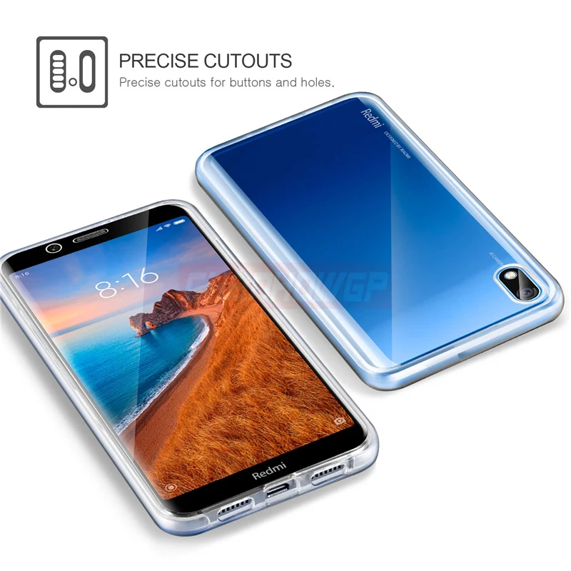 Двойной силиконовый чехол 2X для Xiaomi Redmi 7A жесткий накладка из поликарбоната Note 7 pro