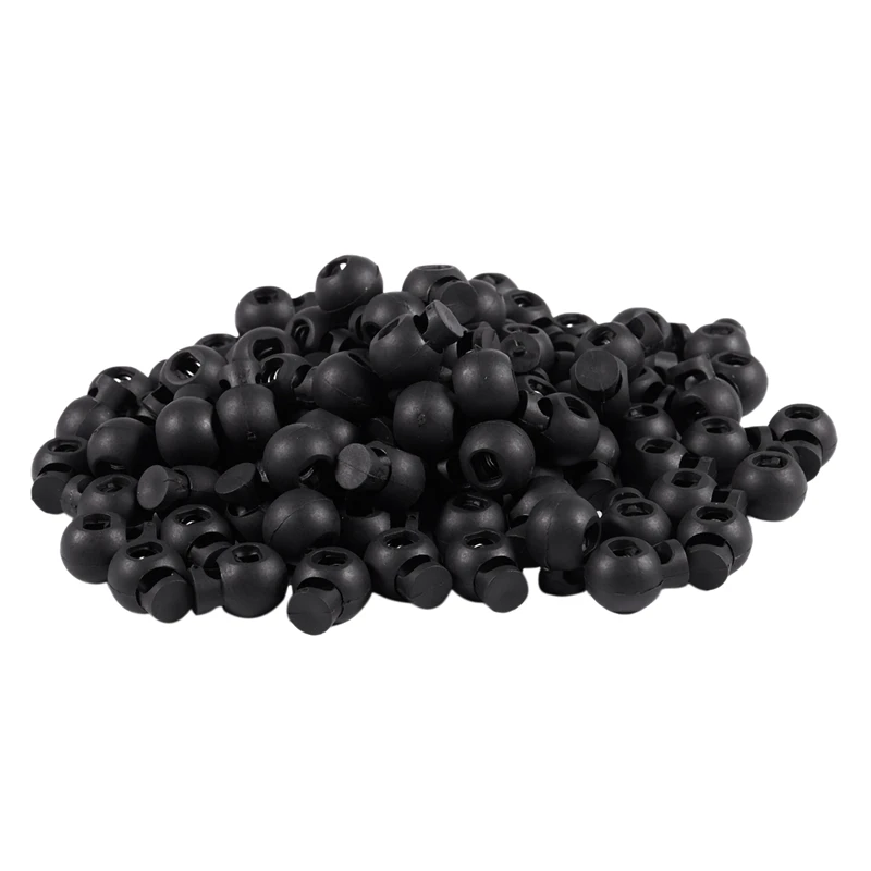 

100 Piece Cord Stopper DIY Black Plastic Connector Cord Lock Stopper Switch Cover