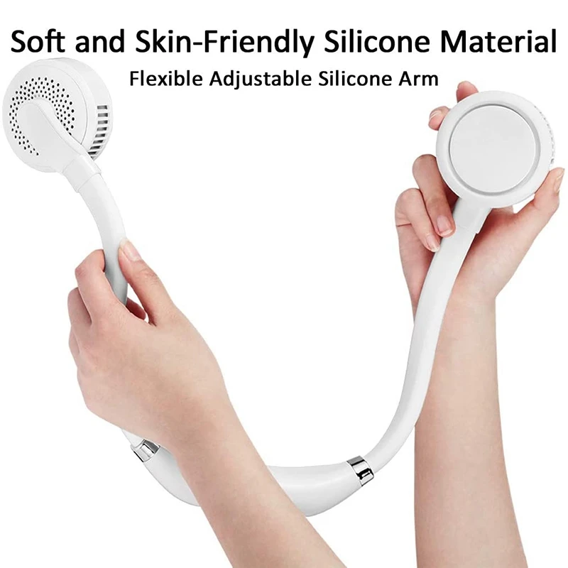 

Portable Hang Neck Fan,4000MAh Bladeless Fan,360 degree Bending Hose and Rotating Head,3 Speed,for Travel,Sport,Etc