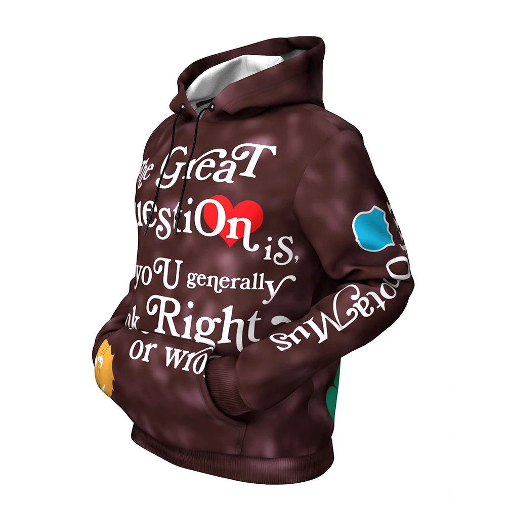

Male Hoodie West 3D Print hoodies men 2021 dark Brown slim fit long sleeve teen Hoodie