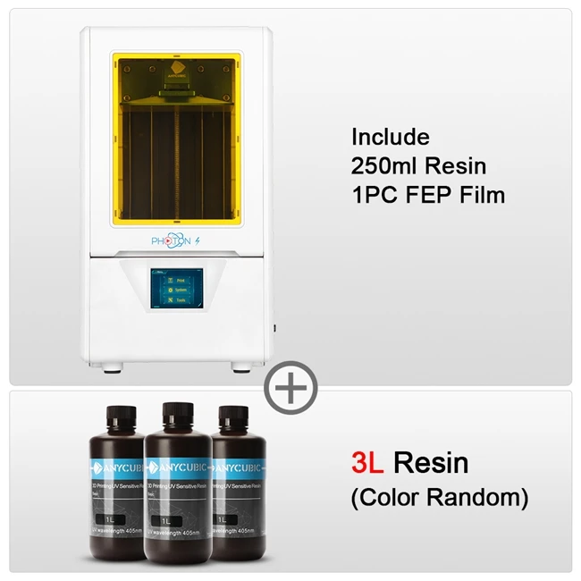 Photon s add 3L Anycubic Photon S 3d принтер SLA Быстрый срез 2 к экран 405nm УФ светильник Настольный impressora 3d принтер комплект УФ принтер impresora 3d - Цвет: Photon s add 3L