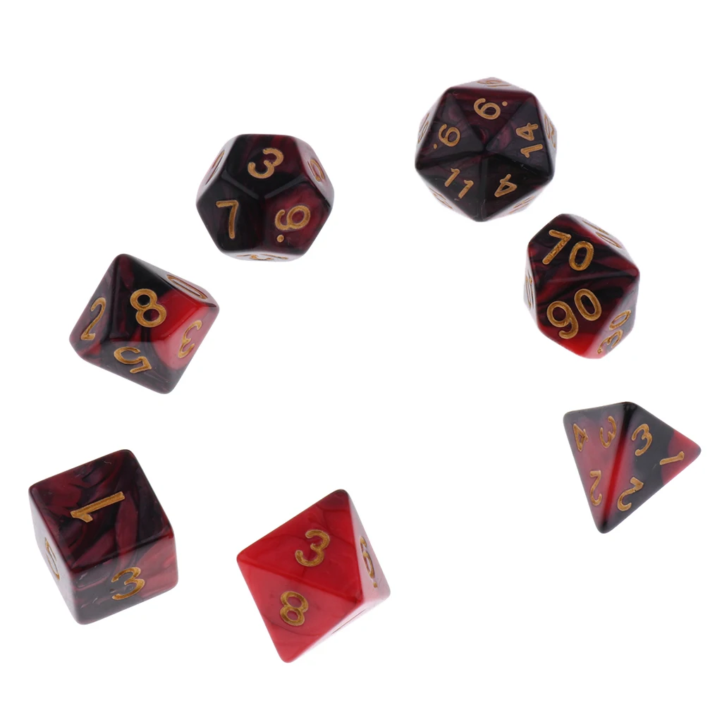 7 шт. многогранные игральные кости акриловые D20 D12 D10 D8 D6 D4 Die TRPG для ролевых игр |