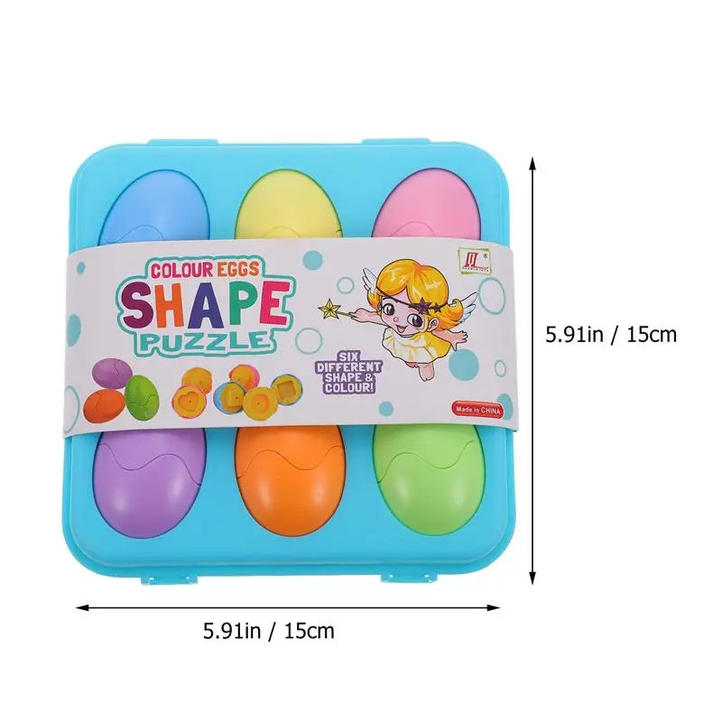 

6Pcs Shape Matched Eggs Emulation Eggs Early Educational Toys Egg Shaped Playthings for Baby