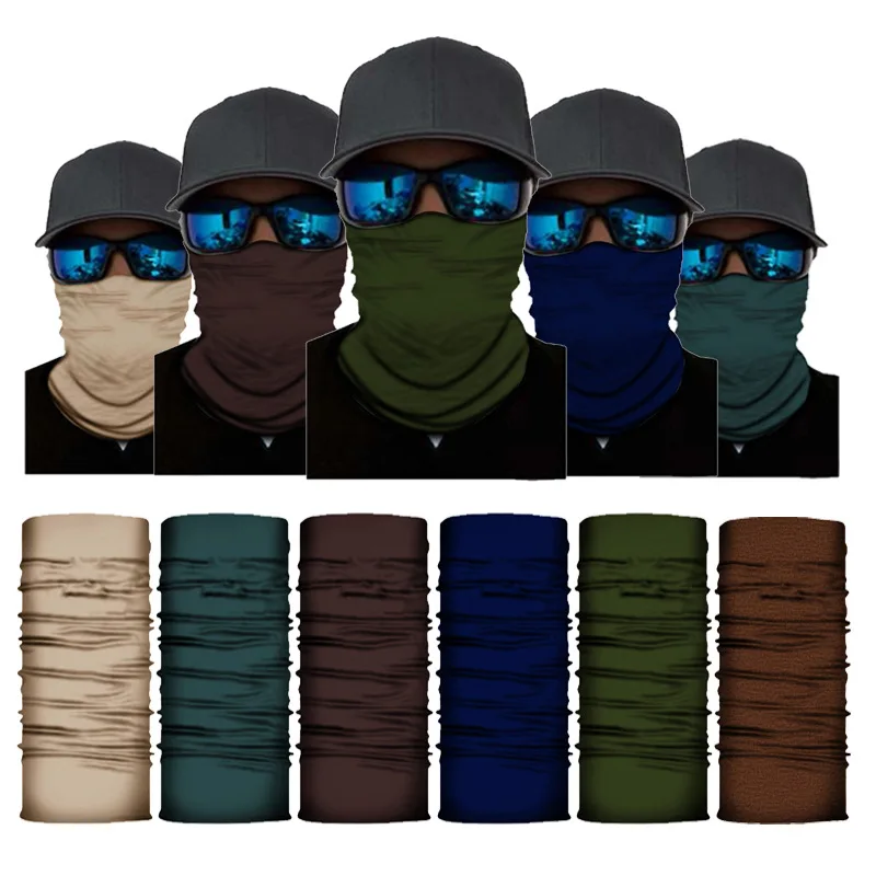 

10pcs Pure Color Ring Neck Scarf Headband, seamless polyester multifunctional magic headband for riding 27 colors
