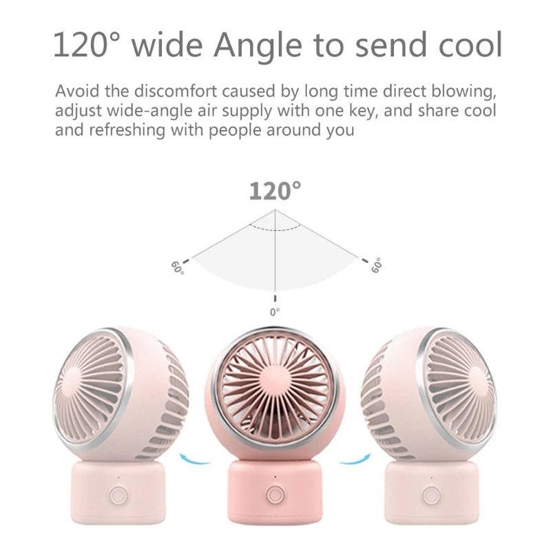 Супер мини перезаряжаемый Настольный вентилятор с 3 скоростями портативный