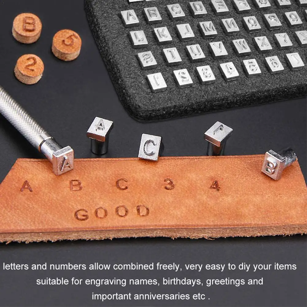 

36pcs Steel Alphabet Number Stamp Punch Set For Leather Craft Stamps Tools Art Diy Dies Cutting Tools Wood Leather Tools Cutter