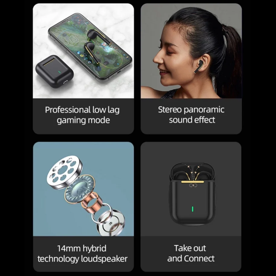

Hot Selling TWS Waterproof Wireless Headphones Touch Control HIFI Stereo Bluetooth 5.0 Earphones Earbuds With Mic For Sports