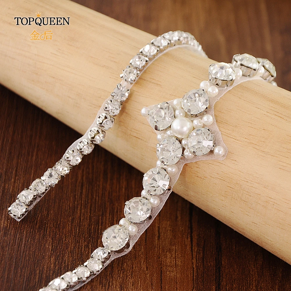 TOPQUEEN S391 серебряные стразы на бретельках для свадебного платья тонкие Стразы