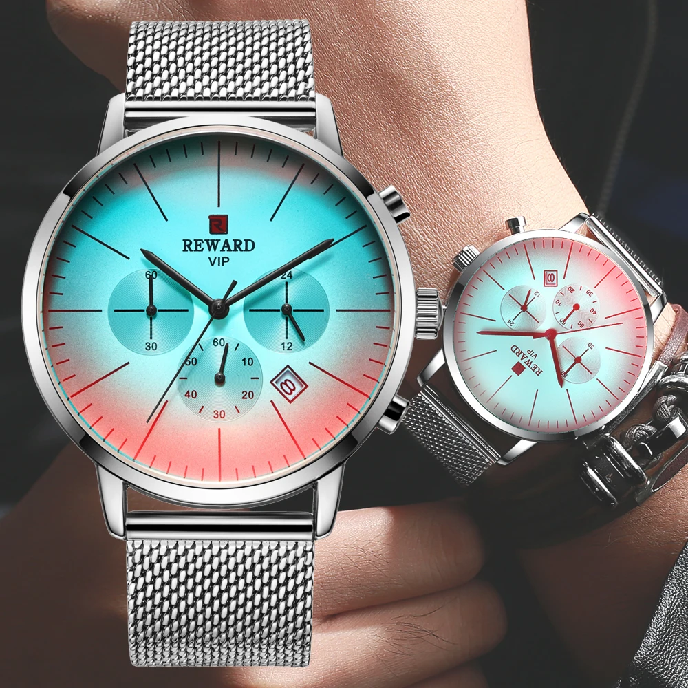 2021 Новые разноцветные стеклянные модные мужские часы награда Топ люксовый бренд