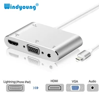hdtv otg cable for iphone lightning to vga 3 5mm audio jack video hdmi compatible adapter for iphone extends hub for iphoneipad