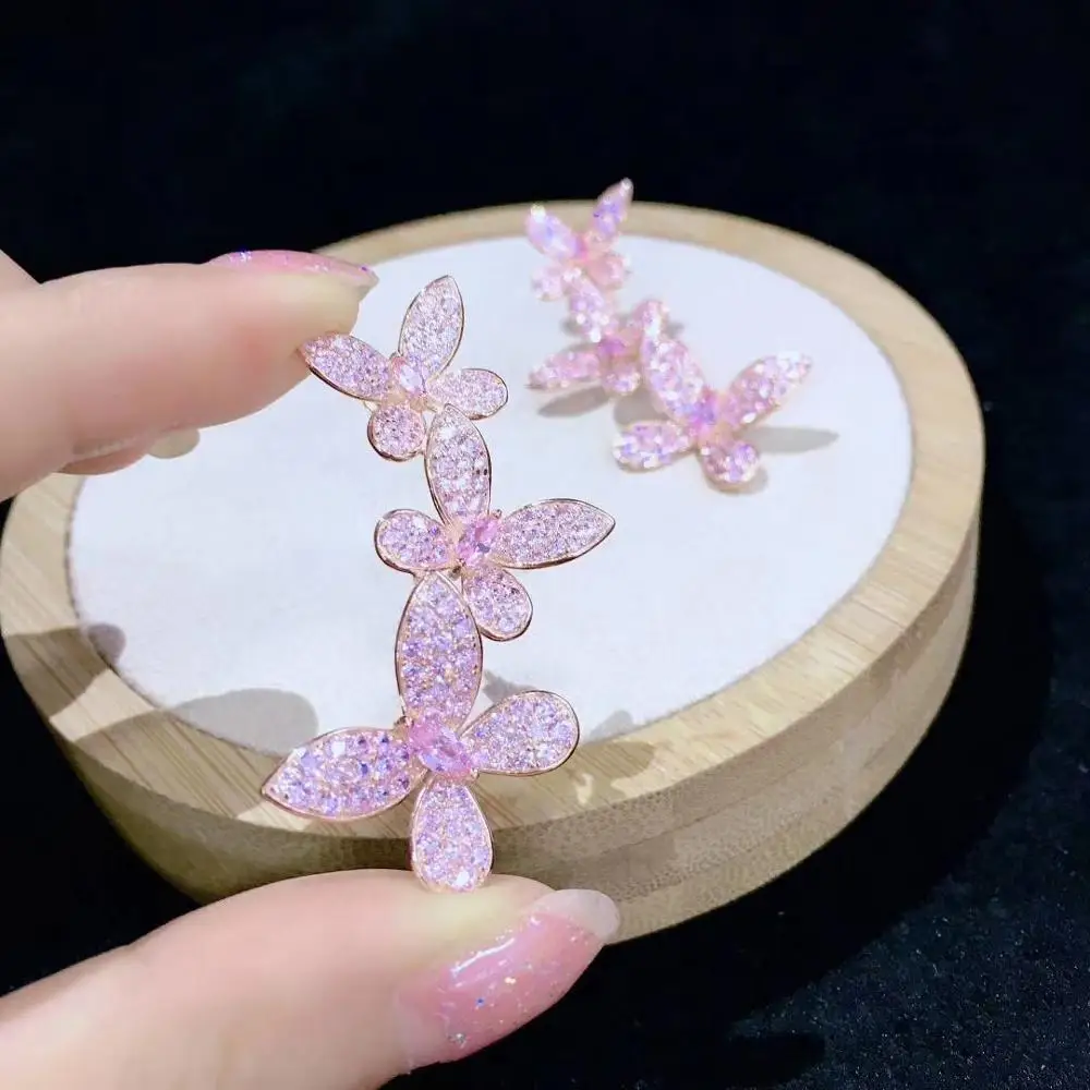 Комплект из кольца и серёг серебра 925 пробы с фианитами