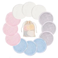 12pc reusable cotton pads makeup remover pads washable round bamboo make up pads cloth nursing pads skin care tool skin cleaning
