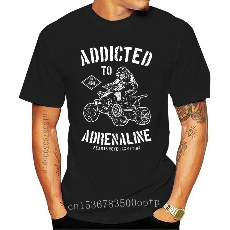 

Adrenaline T-Shirt Atv Bikers Extreme Sport Gift For Him Mens Quad Bike Top 35 Round Neck Tee Shirt