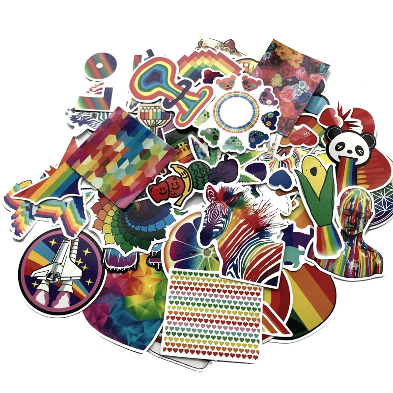 Радужные граффити наклейки TD ZW 60 шт./лот для детей на ноутбук чемодан гитару