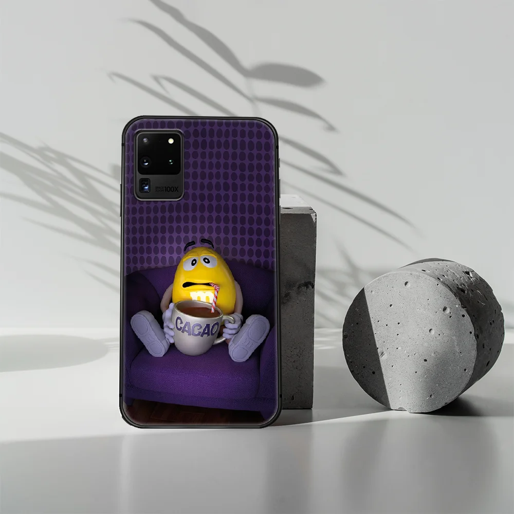 

M&M's Chocolate candy Phone Case Cover Hull For Samsung Galaxy S 7 8 9 10 e 20 FE edge uitra plus Note 9 10 20 black Hoesjes