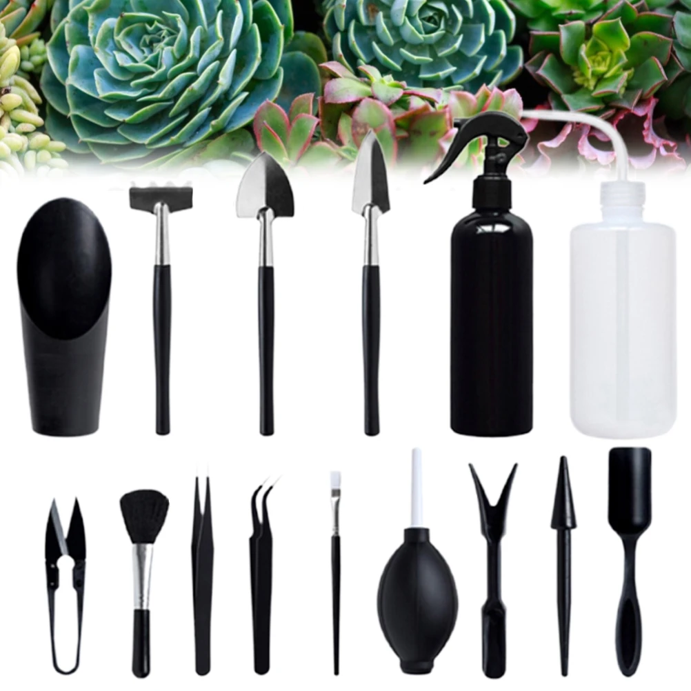 

15PCS Multi-Function Gardening Hand Tools Set Plants Watering Bottles Miniature Garden Plants Bucket Shovel Tools Gardening Gift