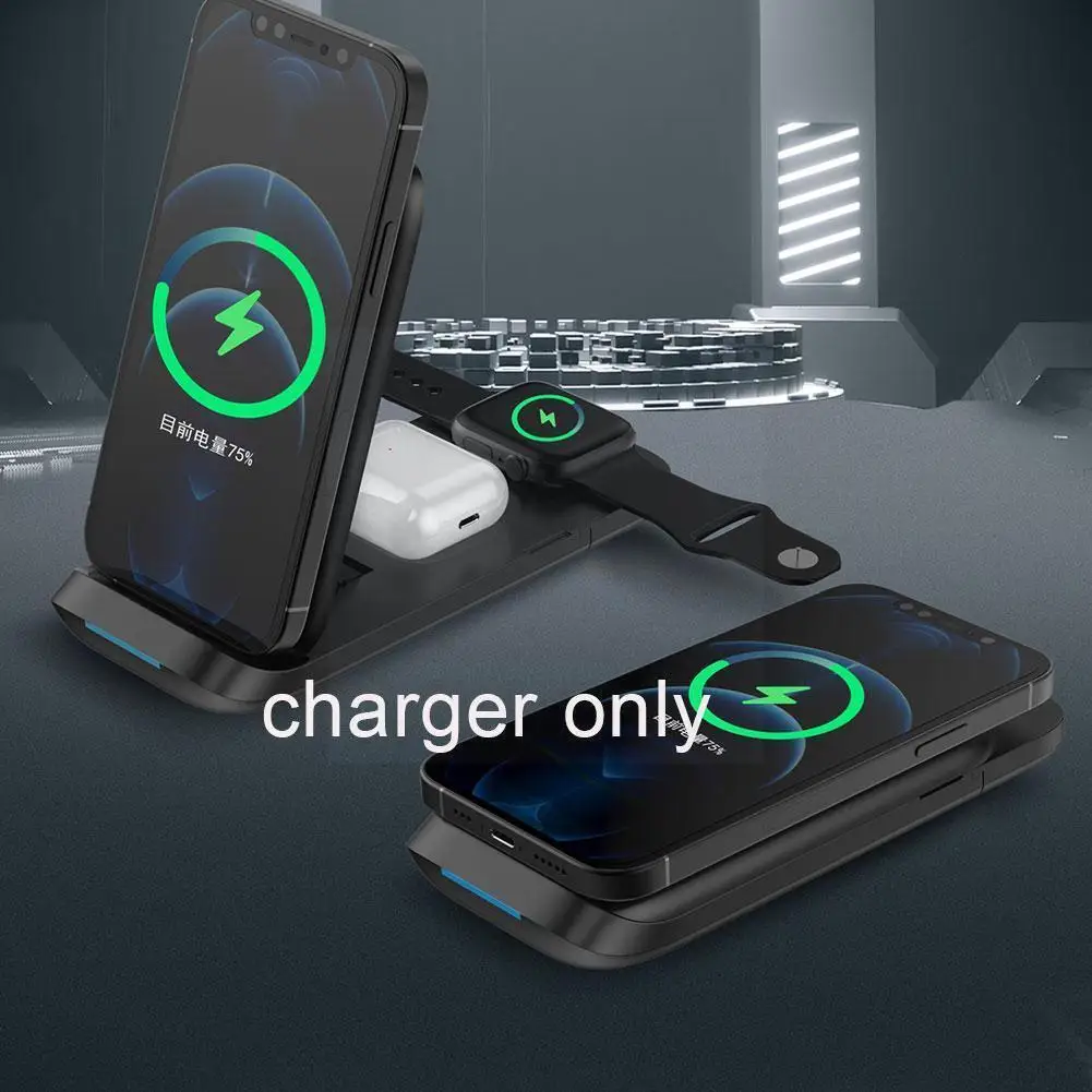 

New Product Three-in-one Folding Wireless Charger 3in1 Charger Wireless Charger Desktop D8o1