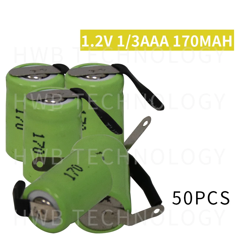 50 шт./лот 1 2 в 1/3AAA 170 мАч Ni MH аккумуляторные батареи сварочные бесплатная