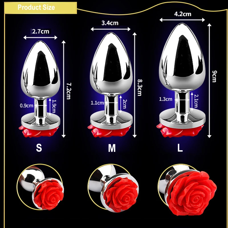 Sefllo нержавеющая сталь большая Анальная пробка роза Рождество анальный
