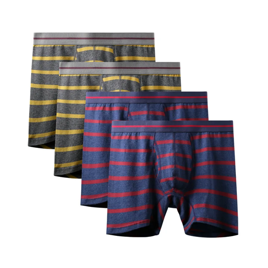 4Pcs A2388 Mix A24 4 шт./партия, новое качество, Mr fashion, сексуальный бренд, хлопок, Аутентичные, U выпуклые, мужские, плюс длинные боксеры, шорты, специальное большое нижнее белье, жир - Цвет: 4Pcs A2388 Mix A24