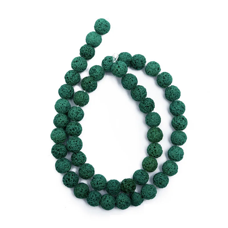 Бусины Из Натуральной вулканической лавы цветные черные круглые бусины из для