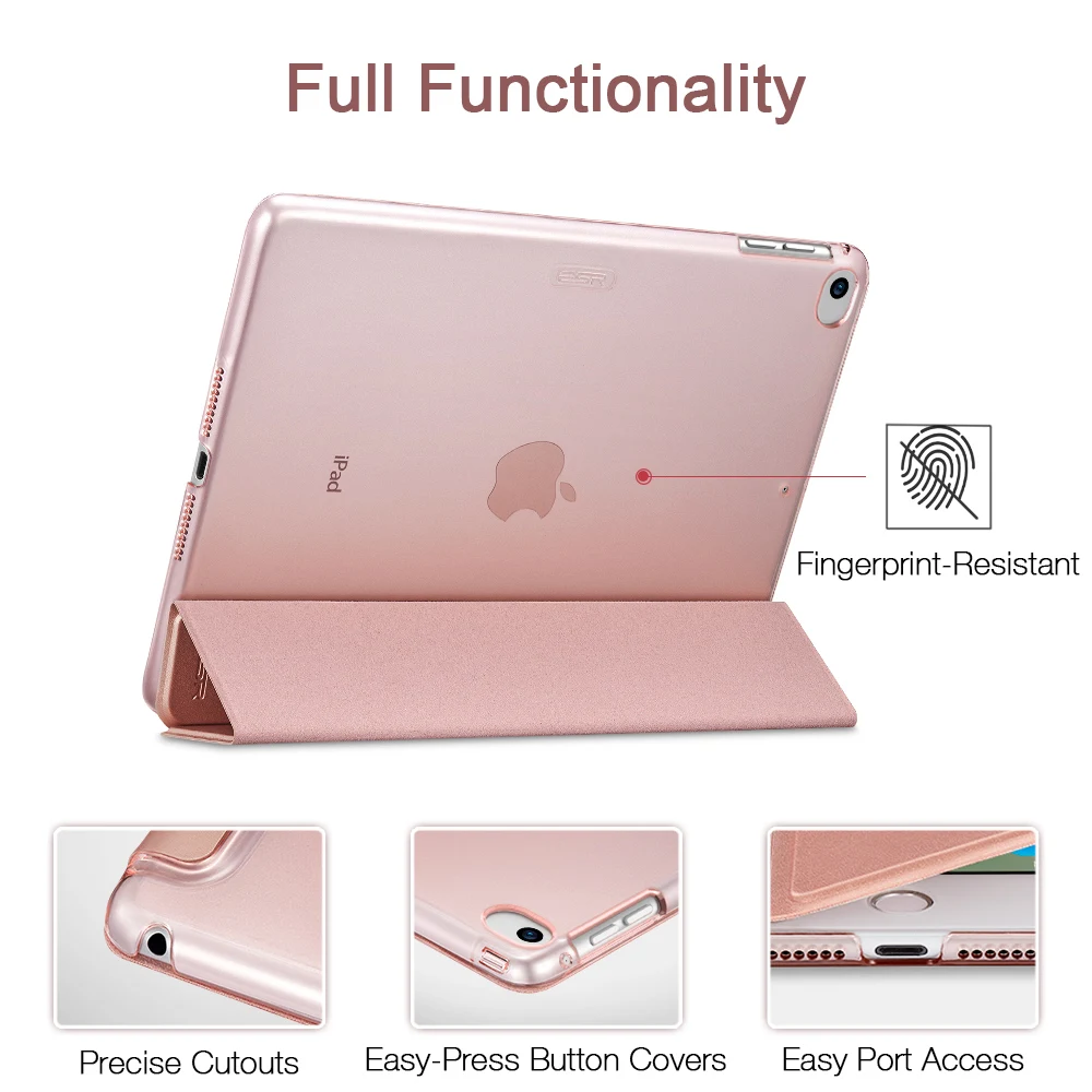 ESR из искусственной кожи чехол для iPad Mini 5 4 3 2 1 Фолио мягкая задняя трехслойная Подставка Авто спящий Пробуждение смарт-чехол для iPad Mini 5