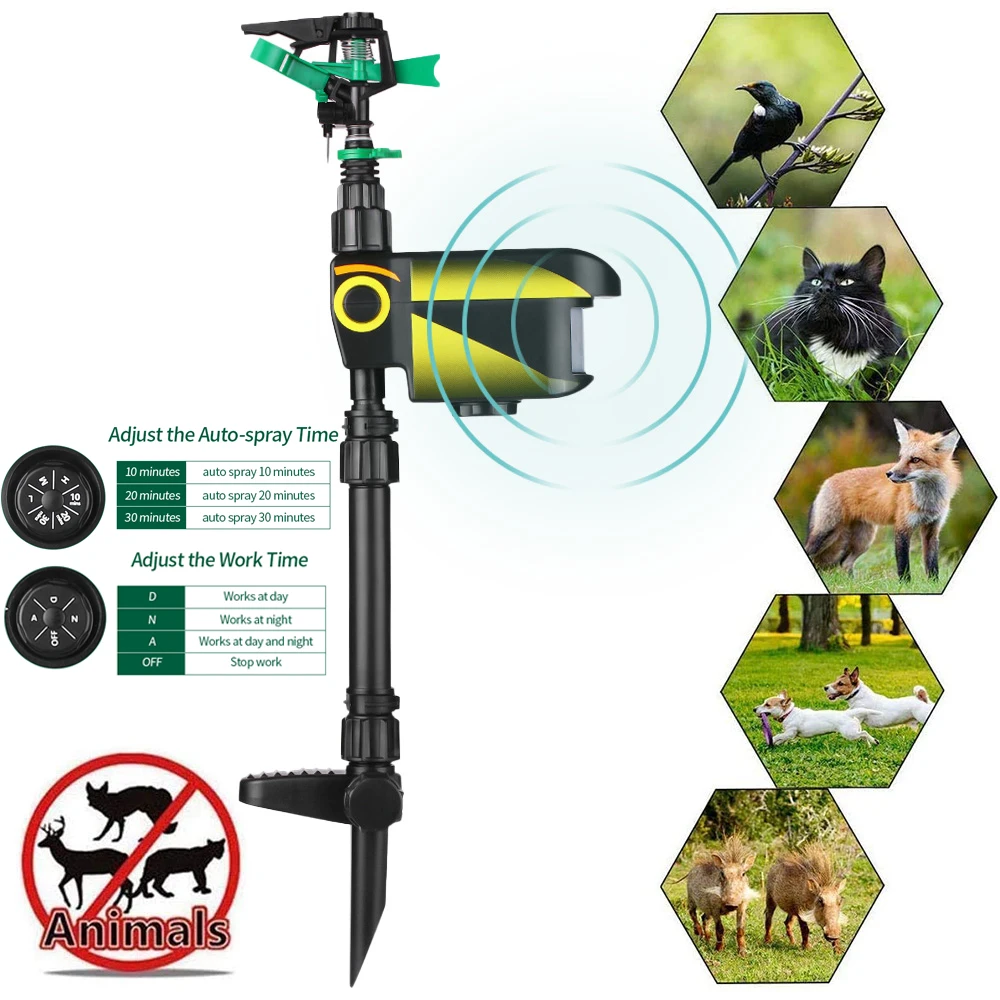 Отпугиватель движения сада на солнечных батареях активированный Животных