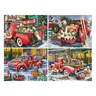 Холст Размер Алмазная картина полный квадрат Новое поступление Рождество Алмазная вышивка собаки пейзаж автомобиль мозаика Вышивка крестом ручная работа