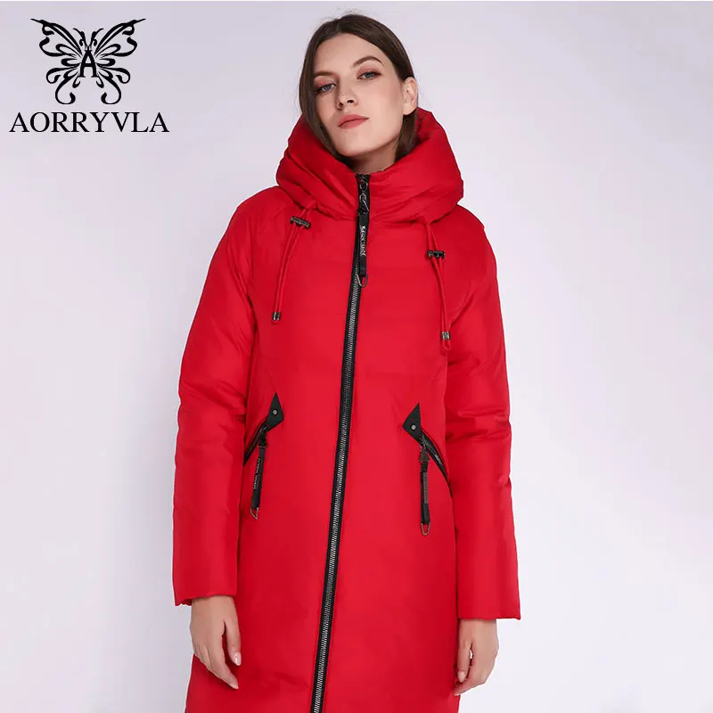 AORRVLA зимний женский пуховик длинный с капюшоном биопухом пуховик толстый хлопок Повседневная женская зимняя куртка хорошего качества