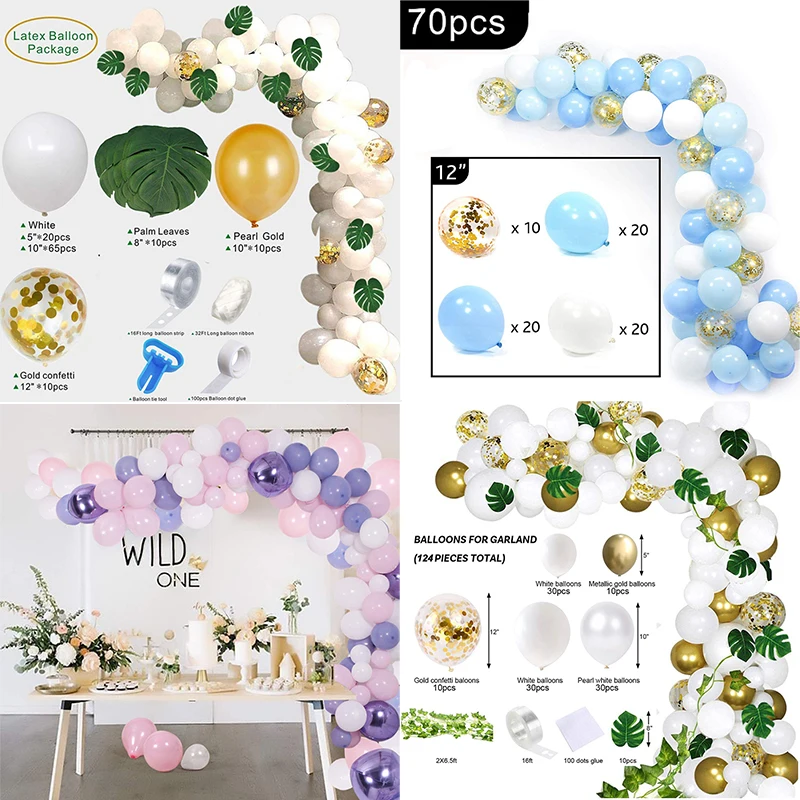 

Latex Balloons Baby Shower Balloon Pink Blue Macaron Balloon Arch Balloon Garland Kit for Wedding Boy Girl Birthday Party