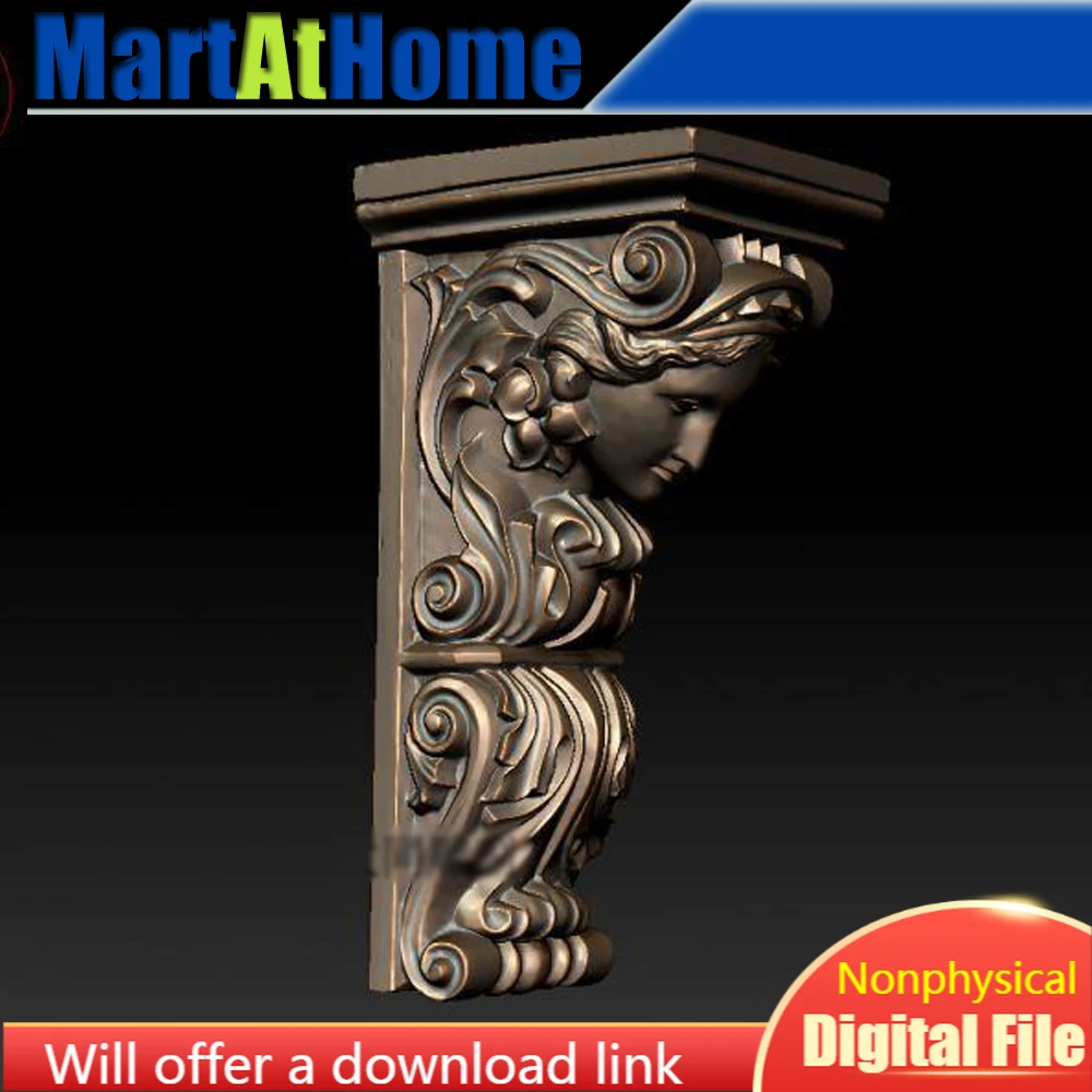 Европейская скульптура модель богиня компонент 3D STL файл круглая резьба чертеж