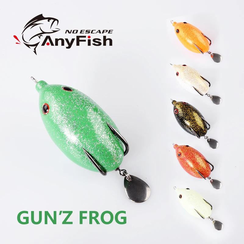 

ANYFISH GUN'Z FROG Fishing Lure Frogs 5cm 12.7g Floating Topwater High Quality Soft Lure Simulation Frog Lure Freshwater Baits