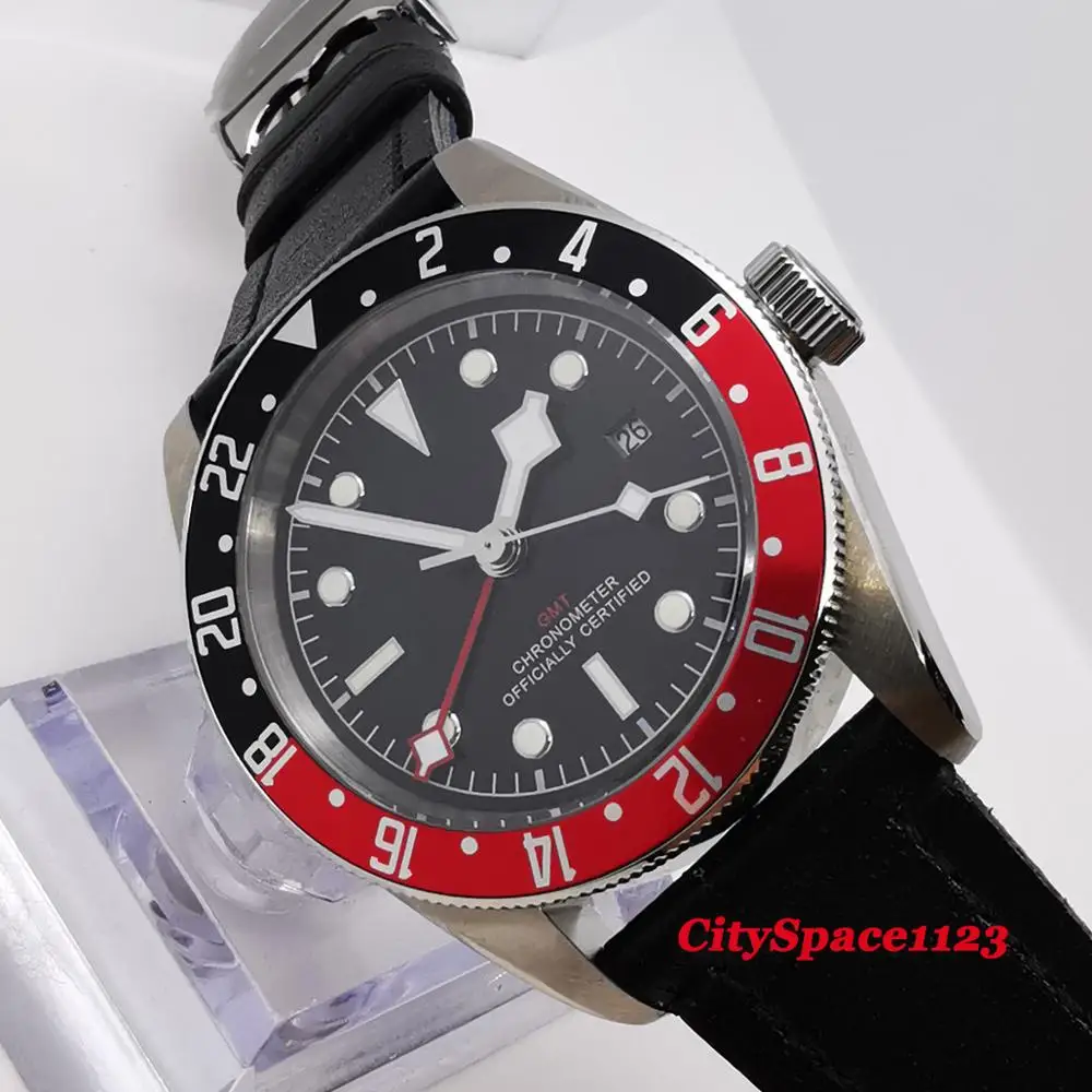 Corgeut роскошный бренд 41 мм сапфир GMT автоматические часы для движения военные